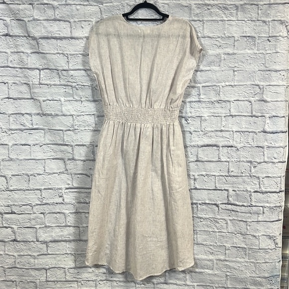 Max Studio Women's Cotton Tie Front Midi Dress | size medium | hi/low hem - Picture 7 of 10